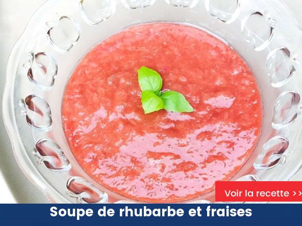 Soupe de rhubarbe et fraises